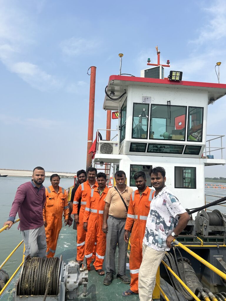 Survey equipment supplier India team working on survey vessel